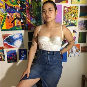 Vintage White Lace Bustier